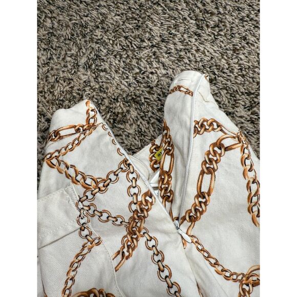 Maeve Anthropologie Linen Blend Palazzo Pants Womens Sz 4 Wide Leg Chain Print - Picture 11 of 15